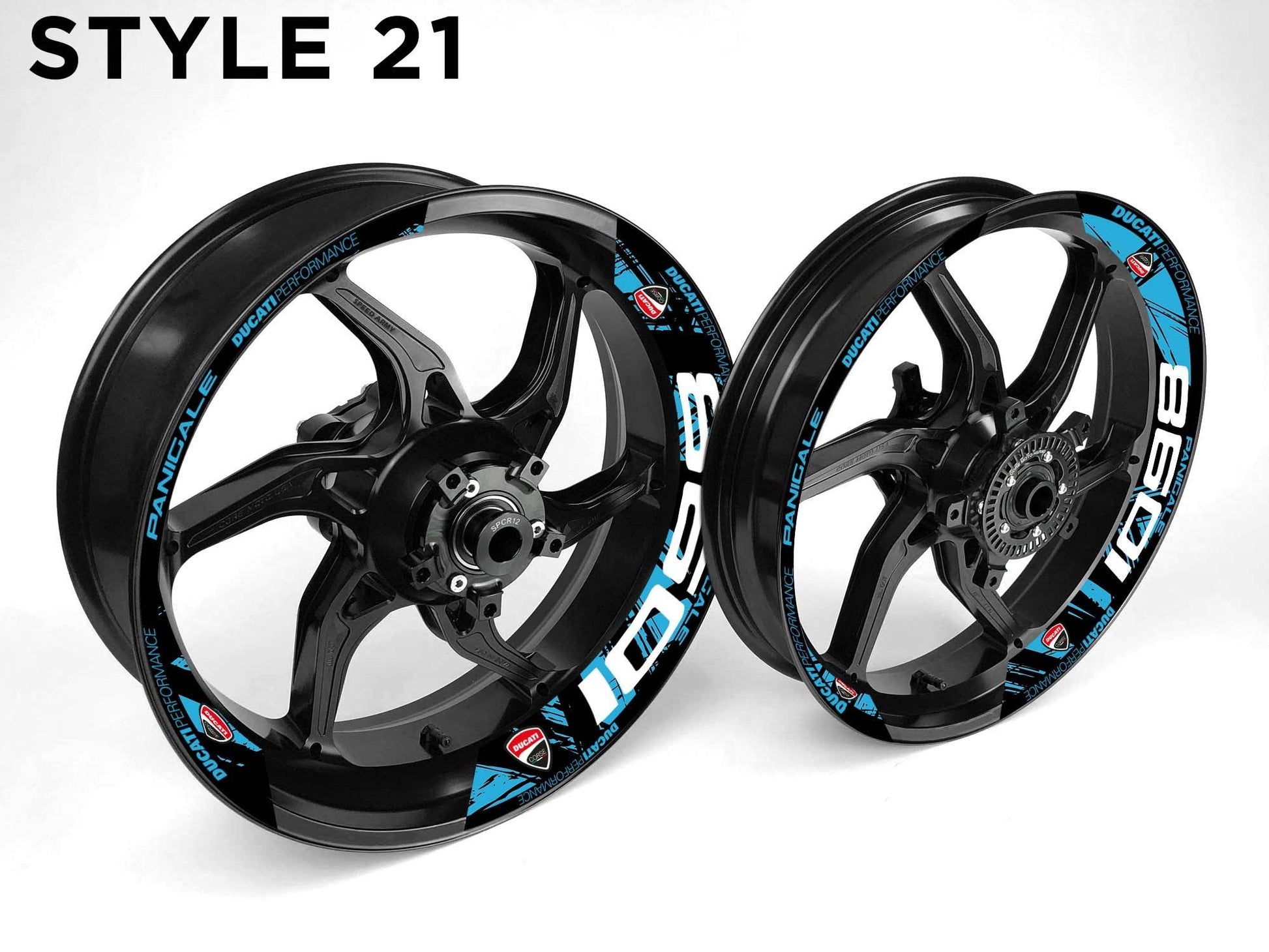 Ducati 1098 Motorcycle Half Wheels Rim Wrap Decal Sticker Kit - Speed Army