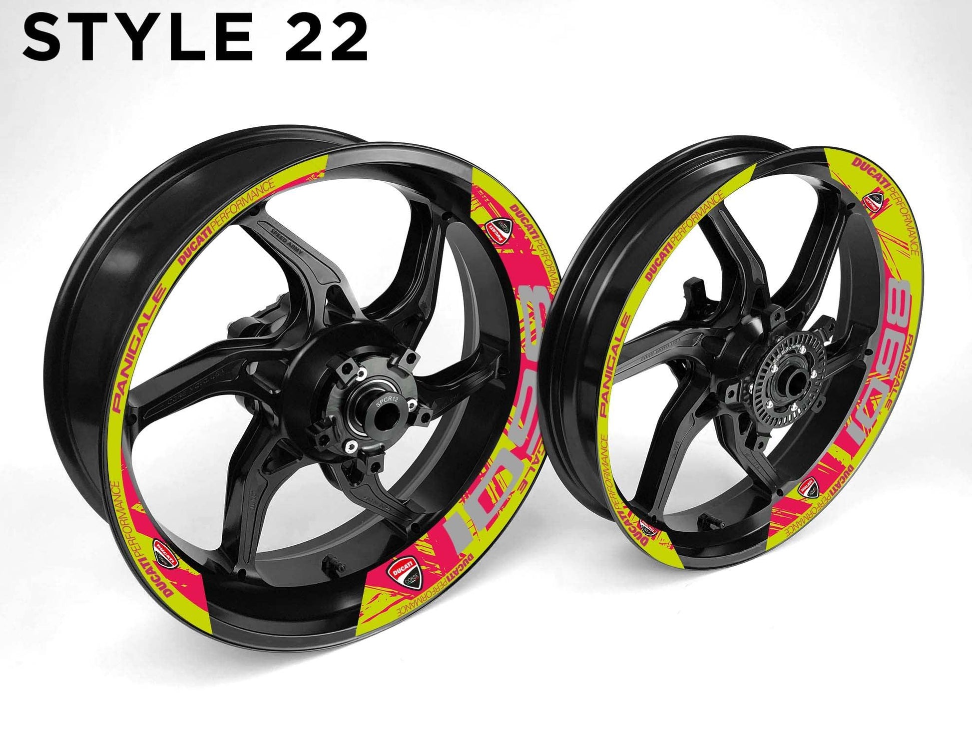 Ducati 1098 Motorcycle Half Wheels Rim Wrap Decal Sticker Kit - Speed Army