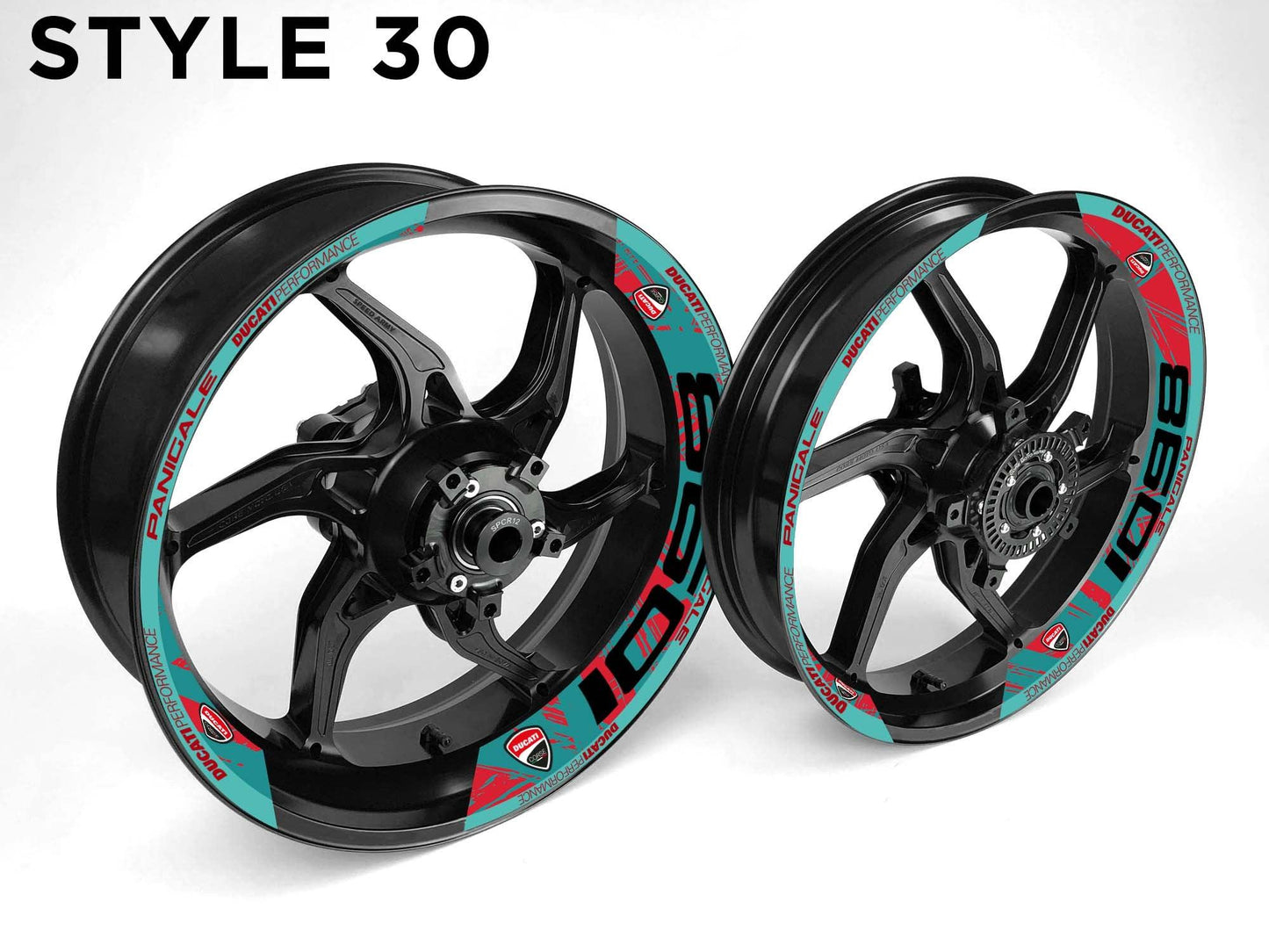 Ducati 1098 Motorcycle Half Wheels Rim Wrap Decal Sticker Kit - Speed Army