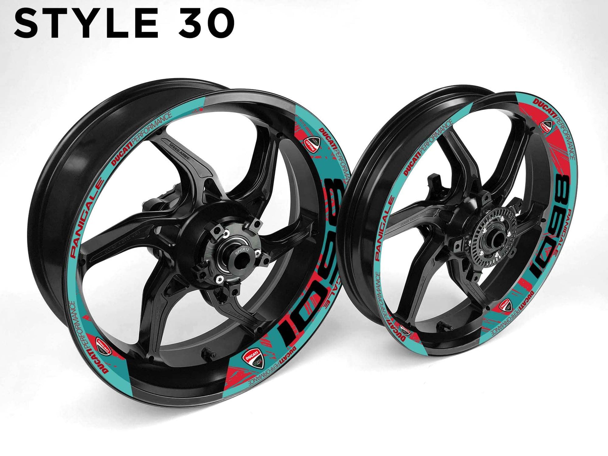 Ducati 1098 Motorcycle Half Wheels Rim Wrap Decal Sticker Kit - Speed Army