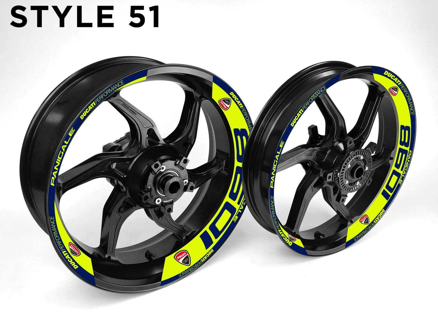 Ducati 1098 Motorcycle Half Wheels Rim Wrap Decal Sticker Kit - Speed Army