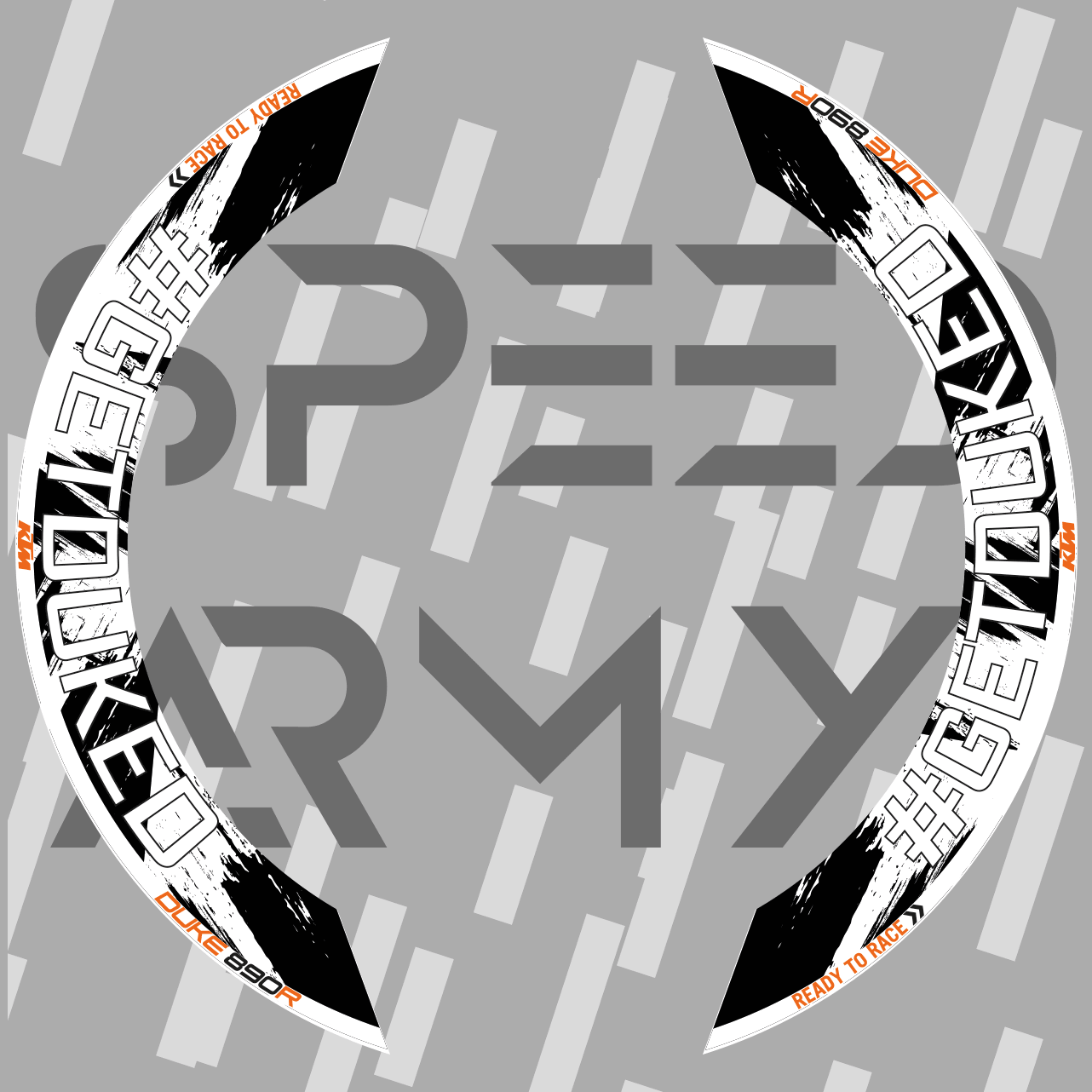 KTM DUKE 890R #GETDUKED HALF WHEEL WRAP - Speed Army