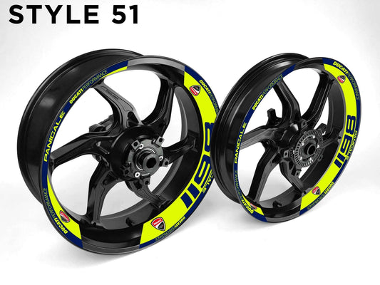 Ducati 1198 Motorcycle Half Wheels Rim Wrap Decal Sticker Kit - Speed Army
