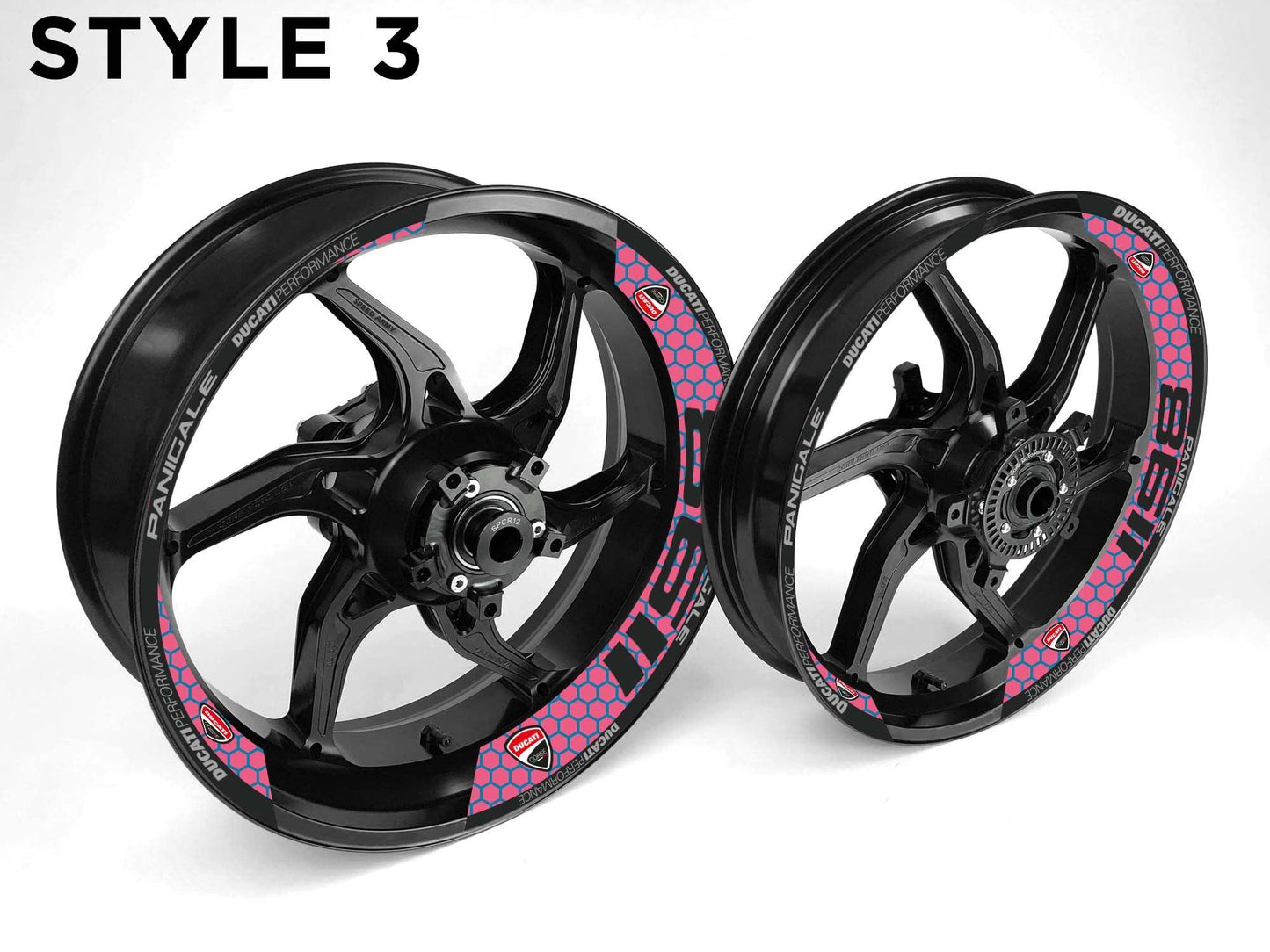 Ducati 1198 Motorcycle Half Wheels Rim Wrap Decal Sticker Kit - Speed Army