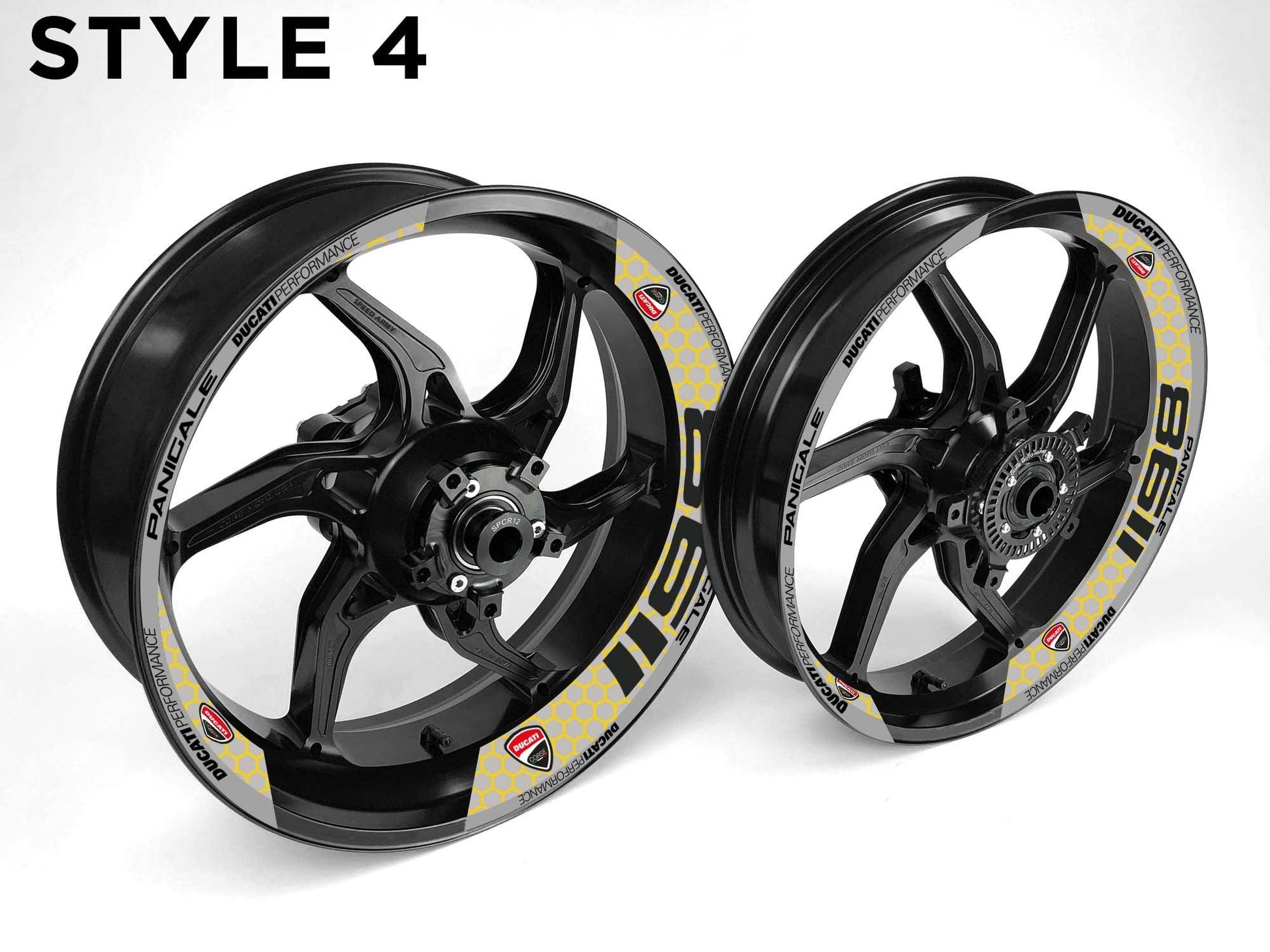 Ducati 1198 Motorcycle Half Wheels Rim Wrap Decal Sticker Kit - Speed Army