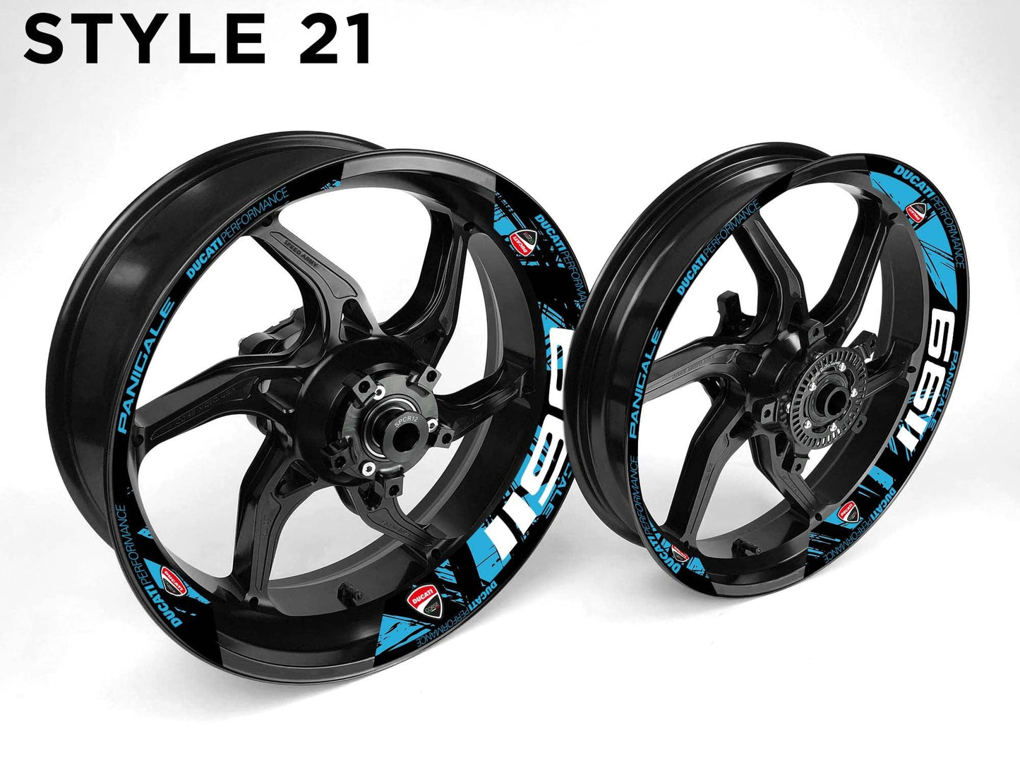 Ducati 1199 Motorcycle Half Wheels Rim Wrap Decal Sticker Kit - Speed Army