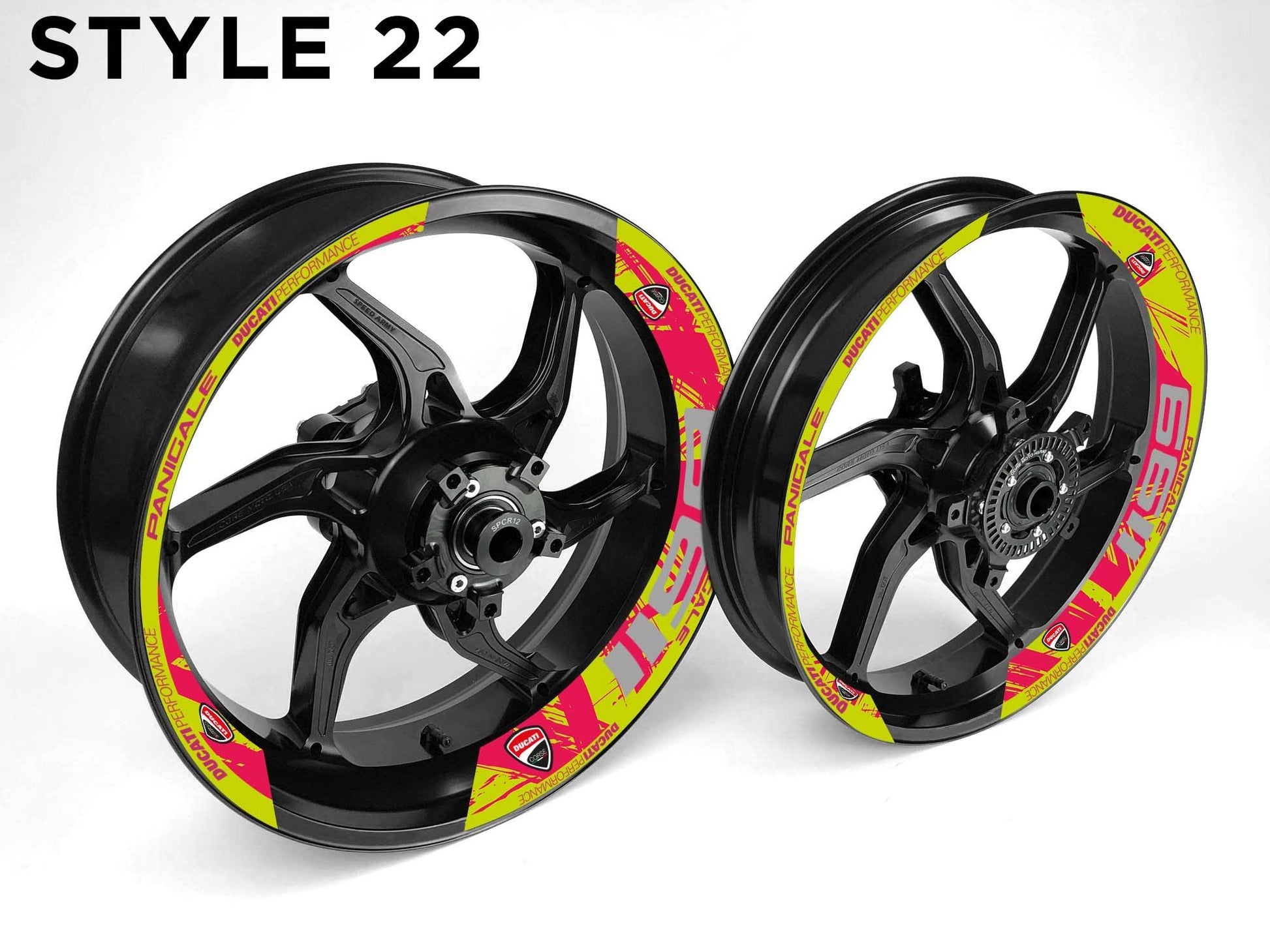 Ducati 1199 Motorcycle Half Wheels Rim Wrap Decal Sticker Kit - Speed Army