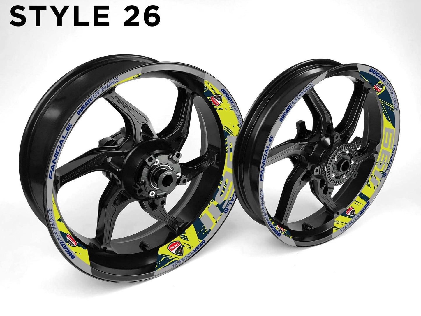 Ducati 1199 Motorcycle Half Wheels Rim Wrap Decal Sticker Kit - Speed Army
