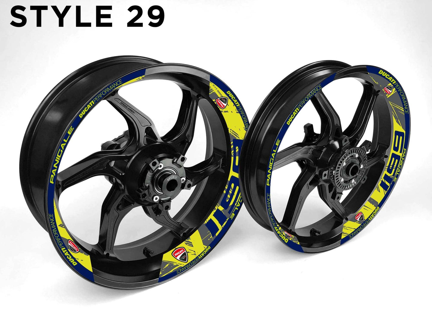 Ducati 1199 Motorcycle Half Wheels Rim Wrap Decal Sticker Kit - Speed Army