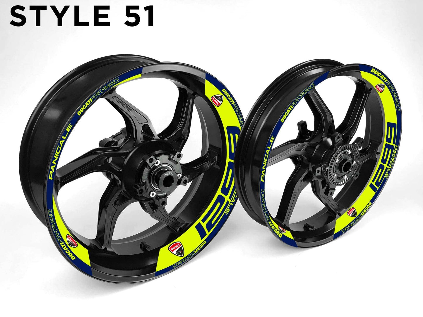 Ducati 1299 Motorcycle Half Wheels Rim Wrap Decal Sticker Kit - Speed Army