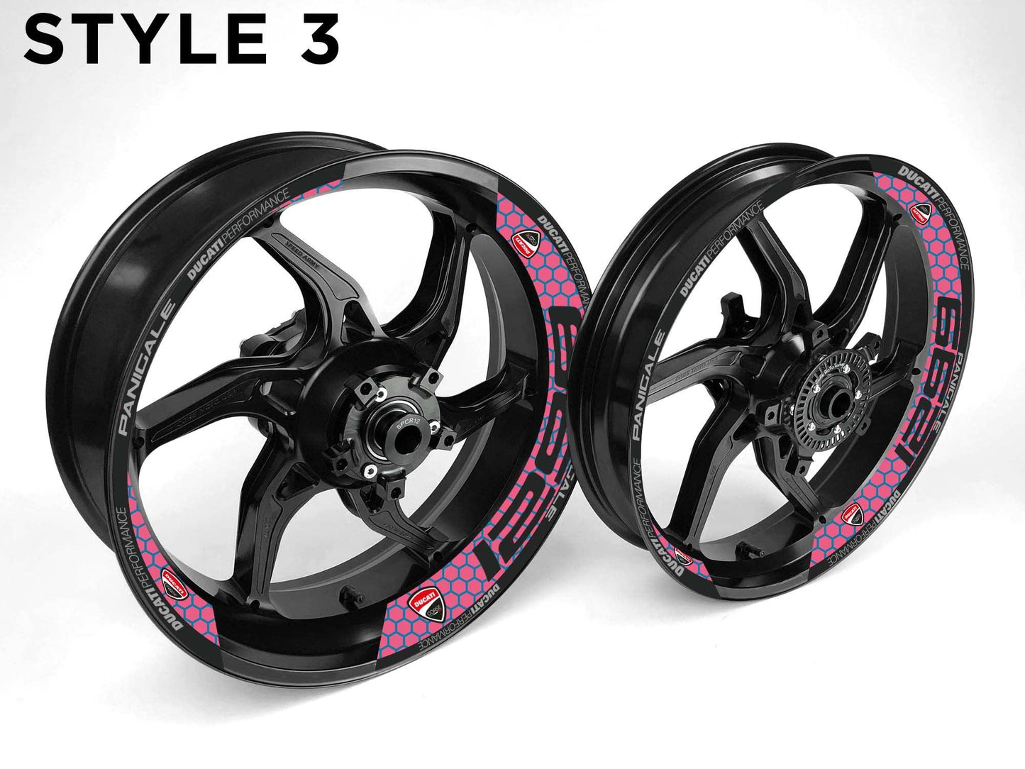Ducati 1299 Motorcycle Half Wheels Rim Wrap Decal Sticker Kit - Speed Army