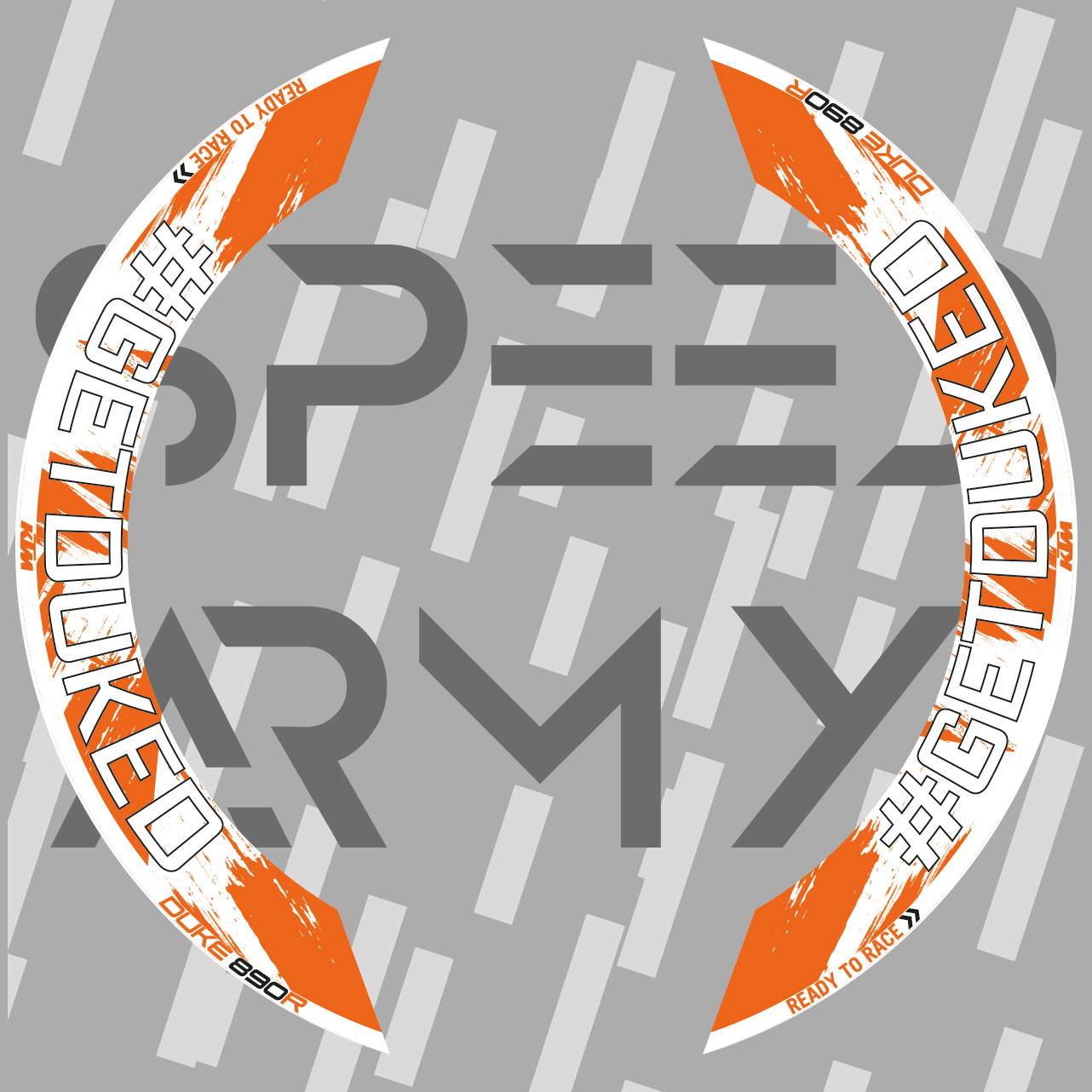 KTM DUKE 890R #GETDUKED HALF WHEEL WRAP - Speed Army
