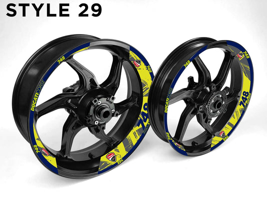 Ducati 748 Motorcycle Half Wheels Rim Wrap Decal Sticker Kit - Speed Army