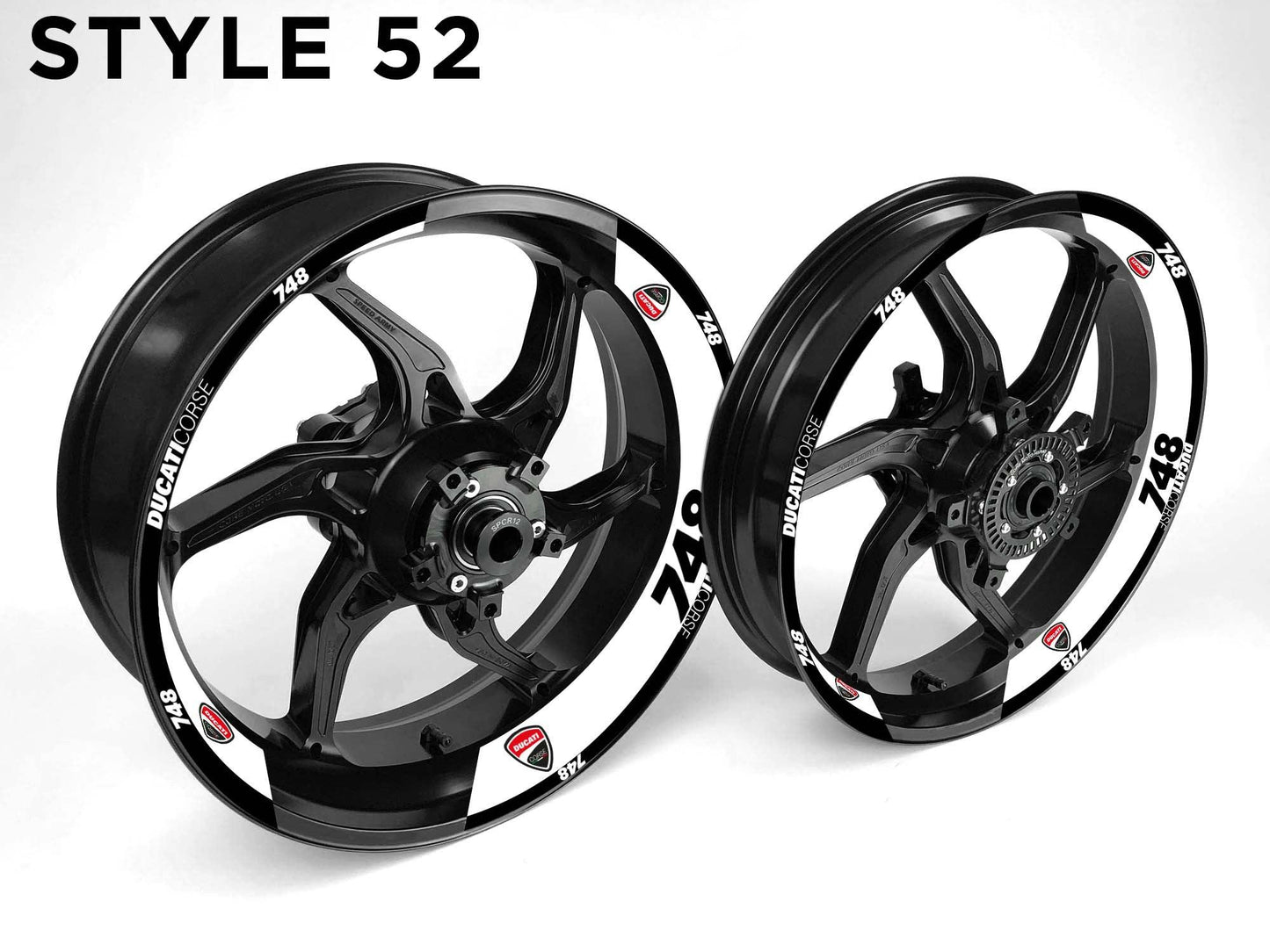 Ducati 748 Motorcycle Half Wheels Rim Wrap Decal Sticker Kit - Speed Army