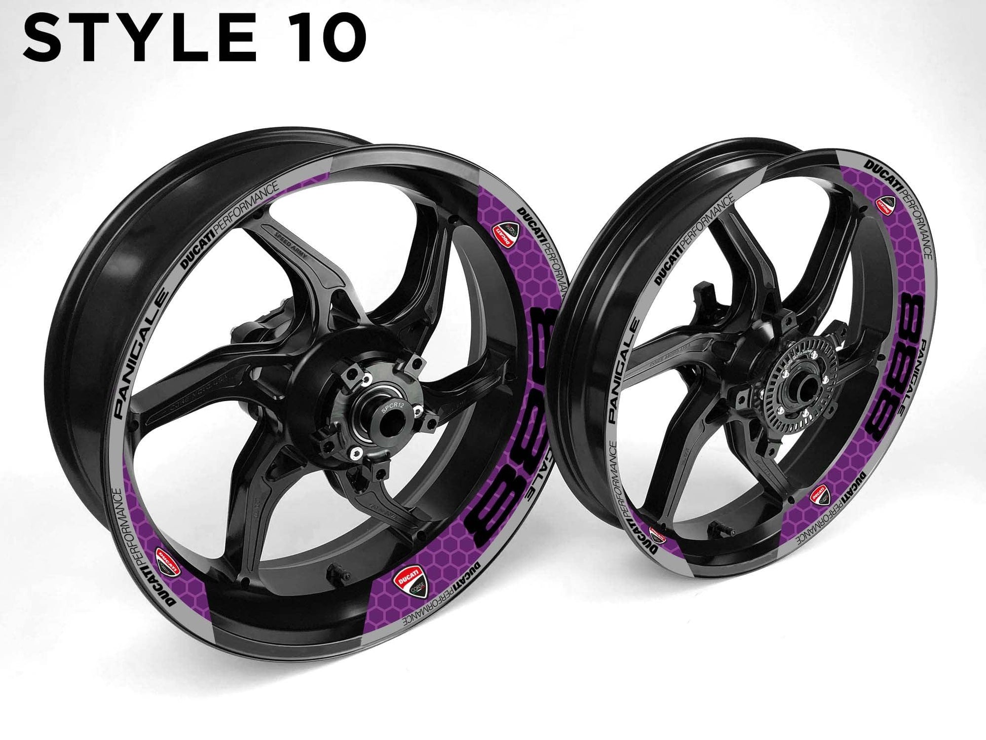 Ducati 888 Motorcycle Half Wheels Rim Wrap Decal Sticker Kit - Speed Army
