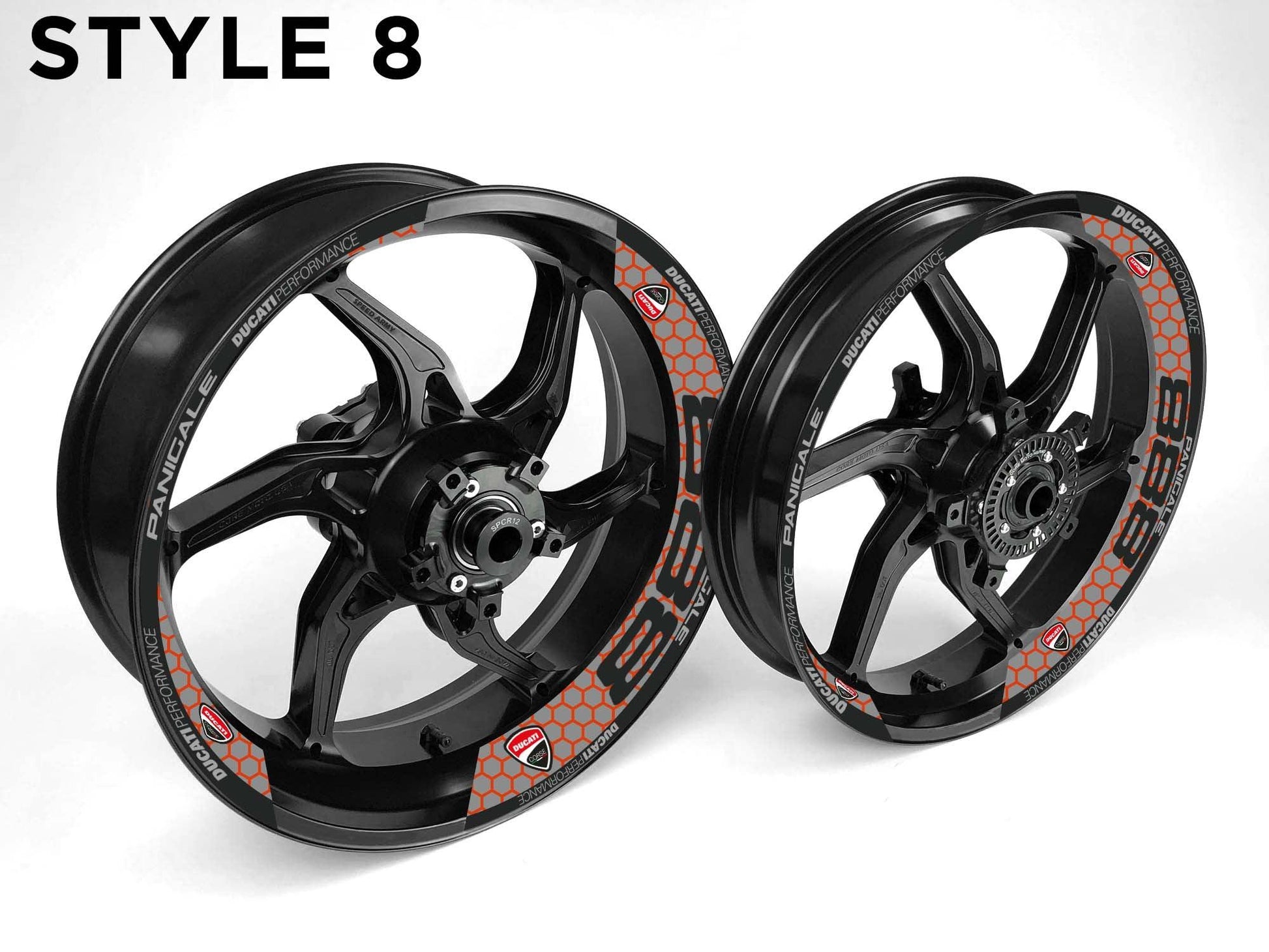 Ducati 888 Motorcycle Half Wheels Rim Wrap Decal Sticker Kit - Speed Army