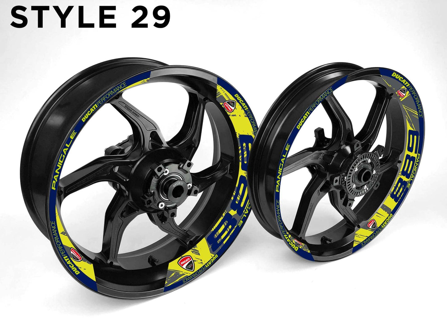 Ducati 889 Motorcycle Half Wheels Rim Wrap Decal Sticker Kit - Speed Army