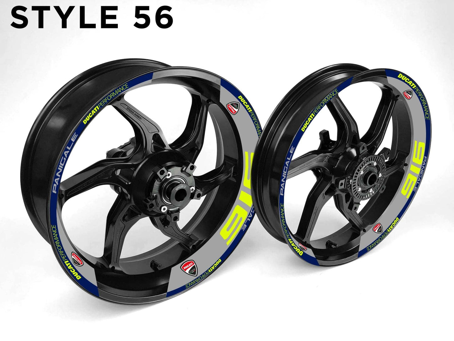 Ducati 916 Motorcycle Half Wheels Rim Wrap Decal Sticker Kit - Speed Army