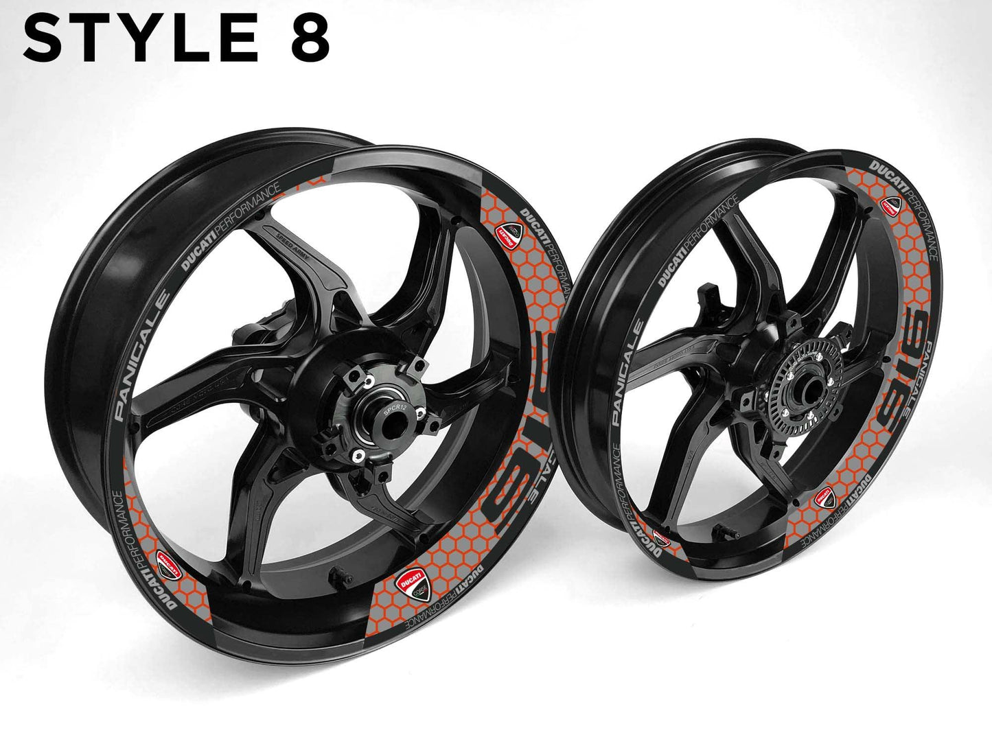 Ducati 916 Motorcycle Half Wheels Rim Wrap Decal Sticker Kit - Speed Army