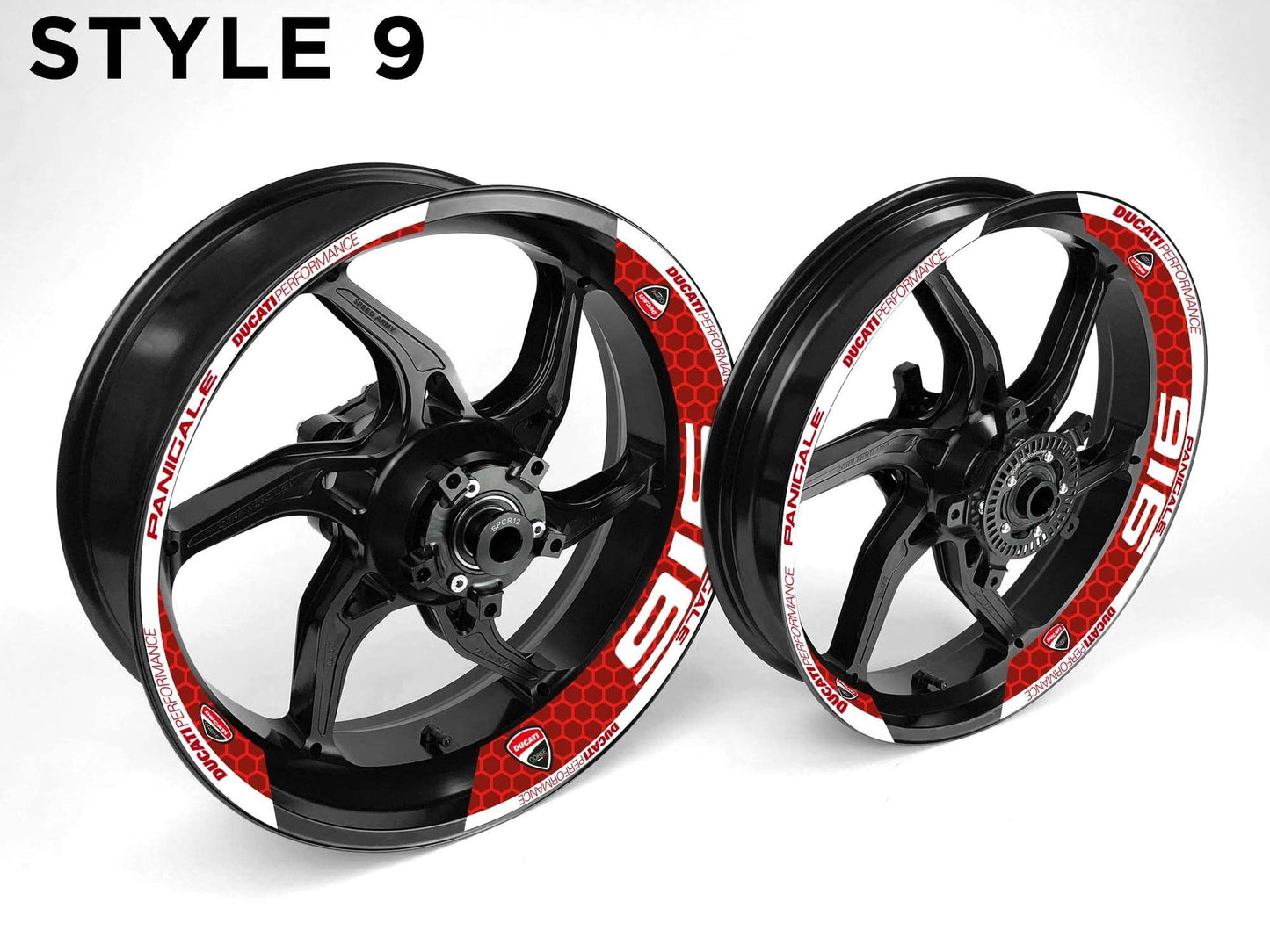 Ducati 916 Motorcycle Half Wheels Rim Wrap Decal Sticker Kit - Speed Army