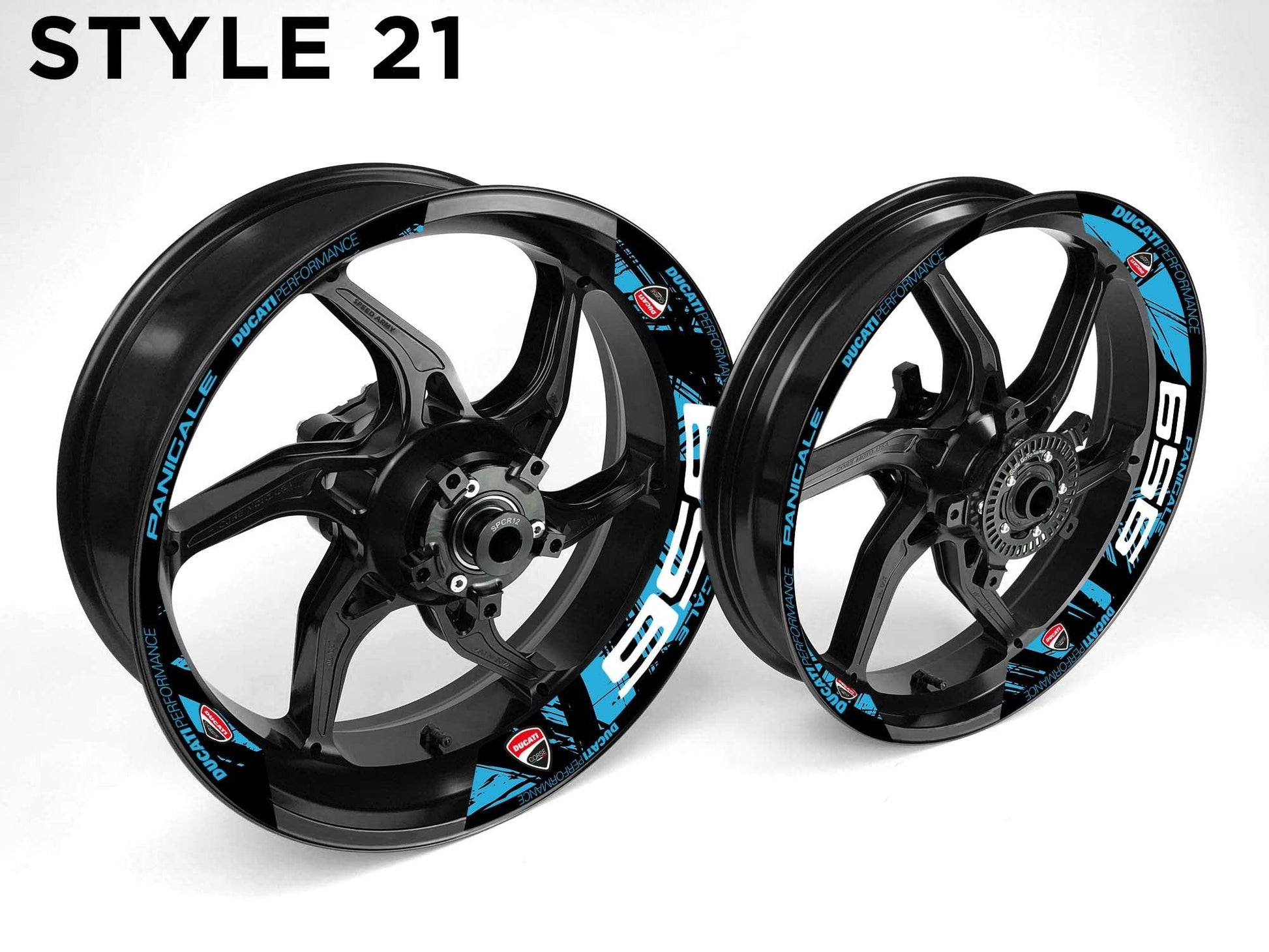 Ducati 959 Motorcycle Half Wheels Rim Wrap Decal Sticker Kit - Speed Army