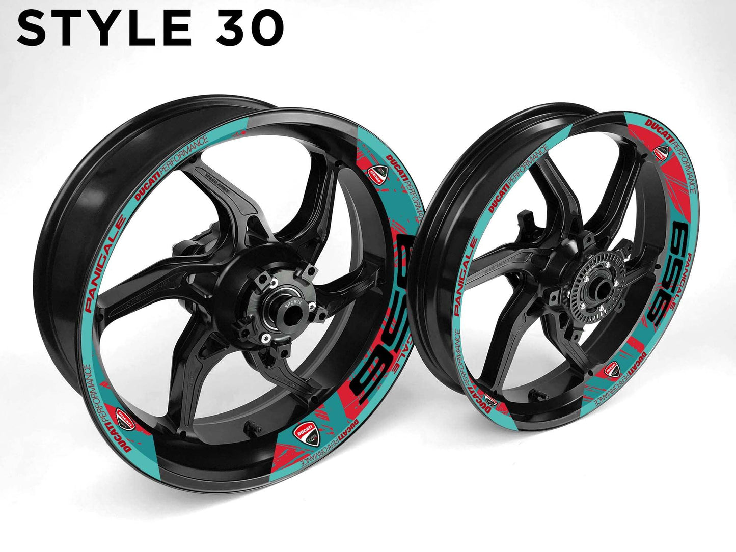Ducati 959 Motorcycle Half Wheels Rim Wrap Decal Sticker Kit - Speed Army