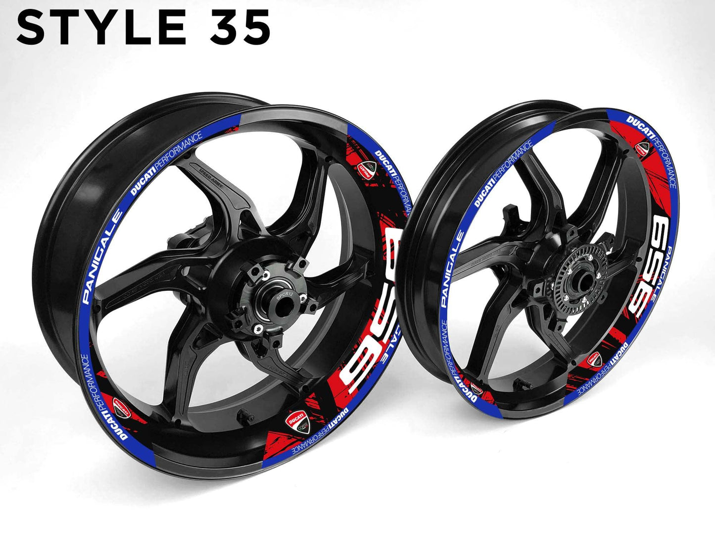 Ducati 959 Motorcycle Half Wheels Rim Wrap Decal Sticker Kit - Speed Army
