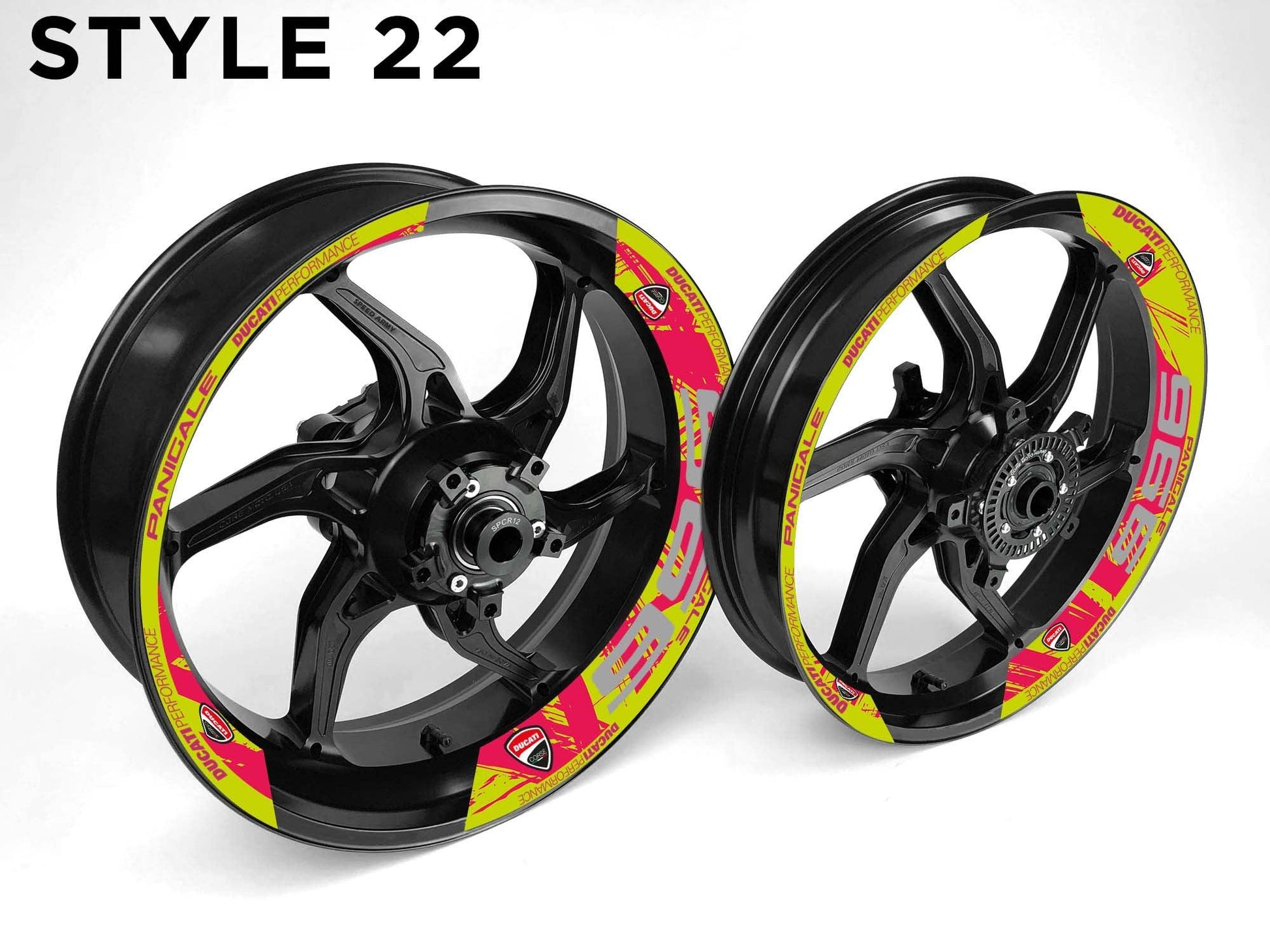 Ducati 996 Motorcycle Half Wheels Rim Wrap Decal Sticker Kit - Speed Army