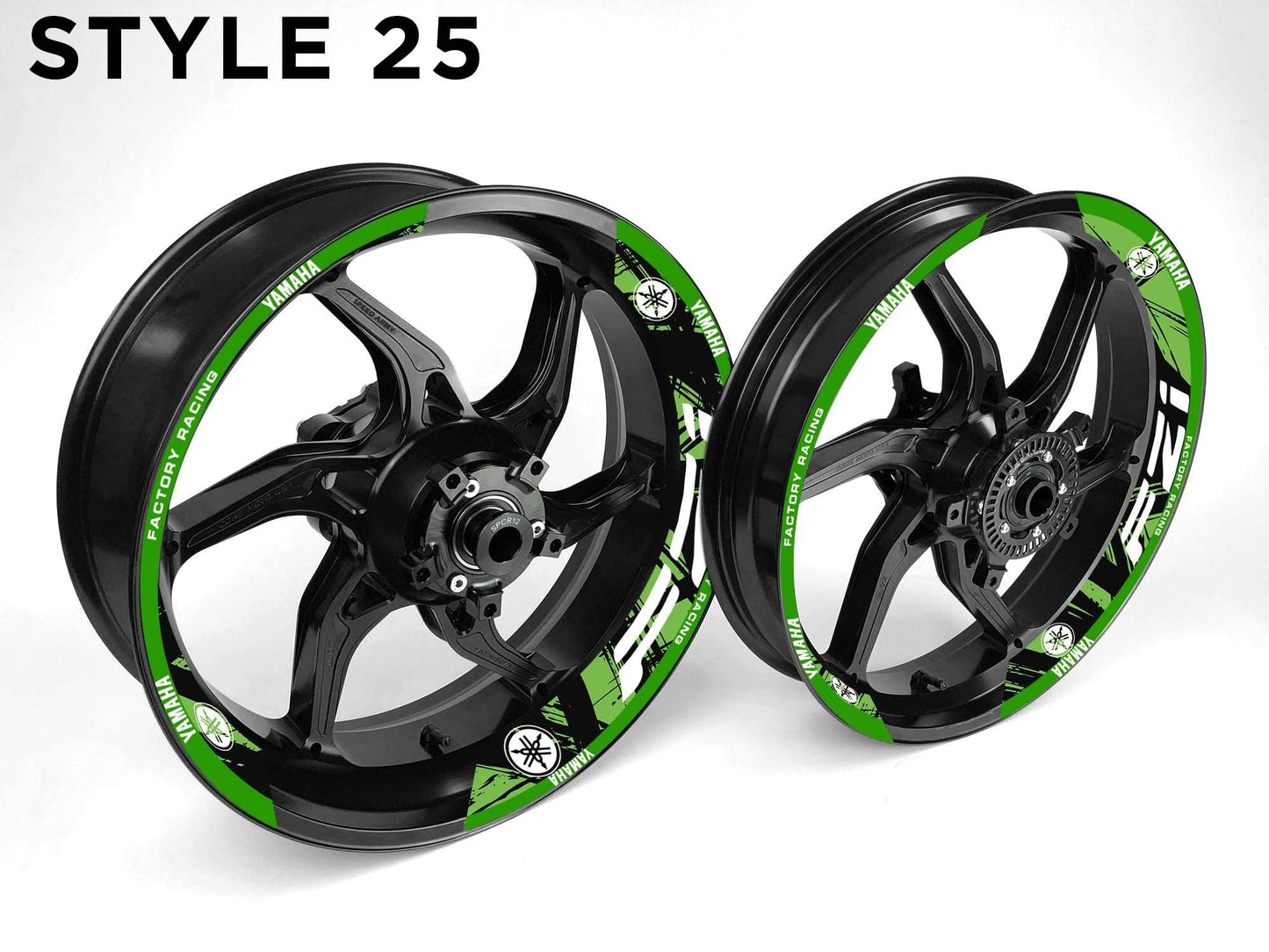 Yamaha FZ1 Motorcycle Half Wheels Rim Wrap Decal Sticker Kit - Speed Army