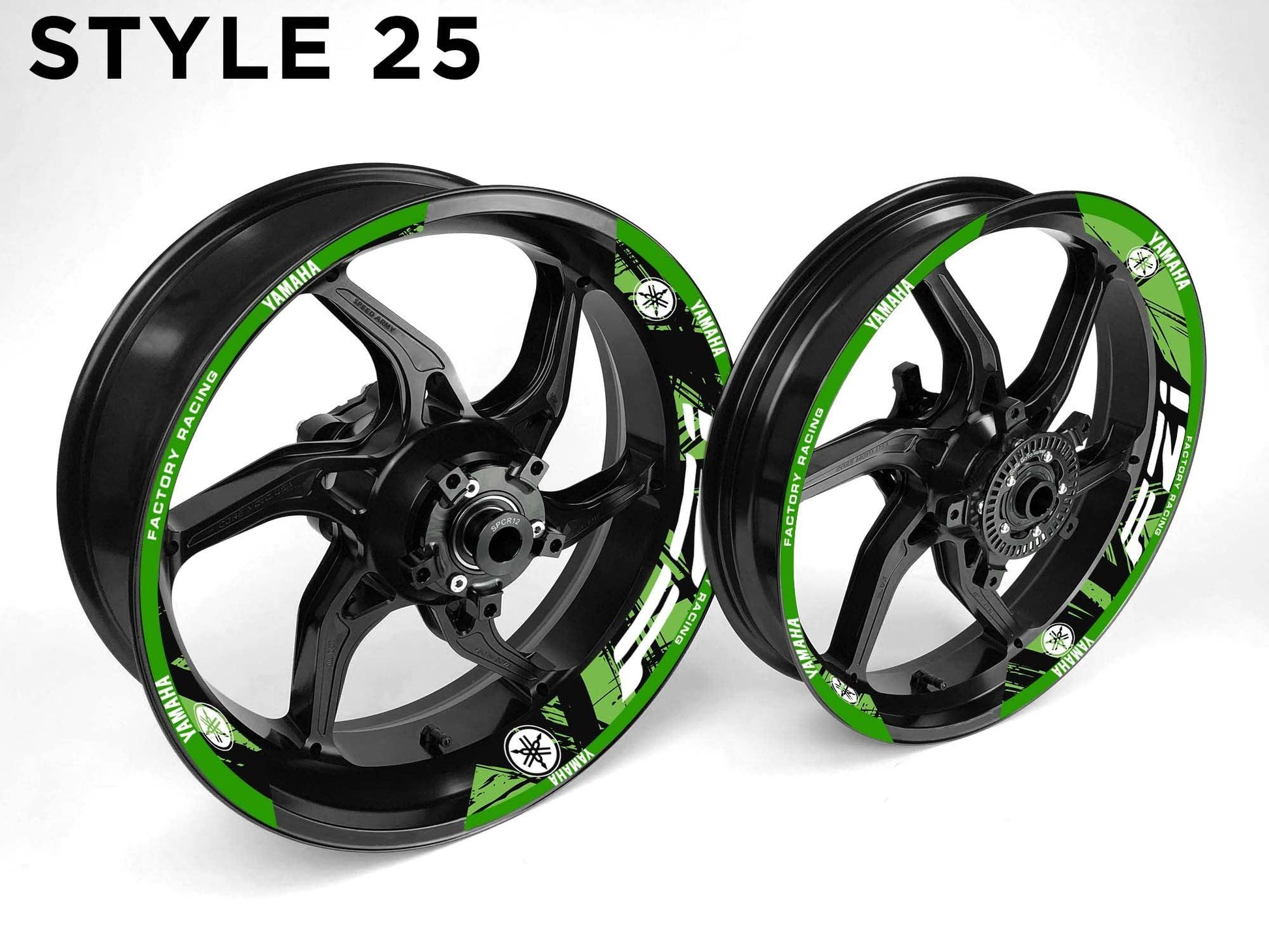 Yamaha FZ1 Motorcycle Half Wheels Rim Wrap Decal Sticker Kit - Speed Army