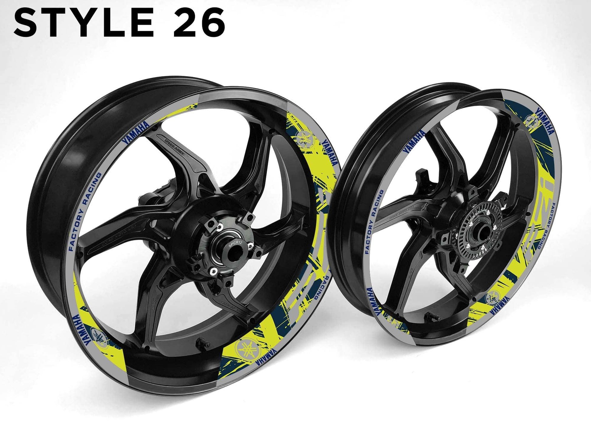 Yamaha FZ1 Motorcycle Half Wheels Rim Wrap Decal Sticker Kit - Speed Army