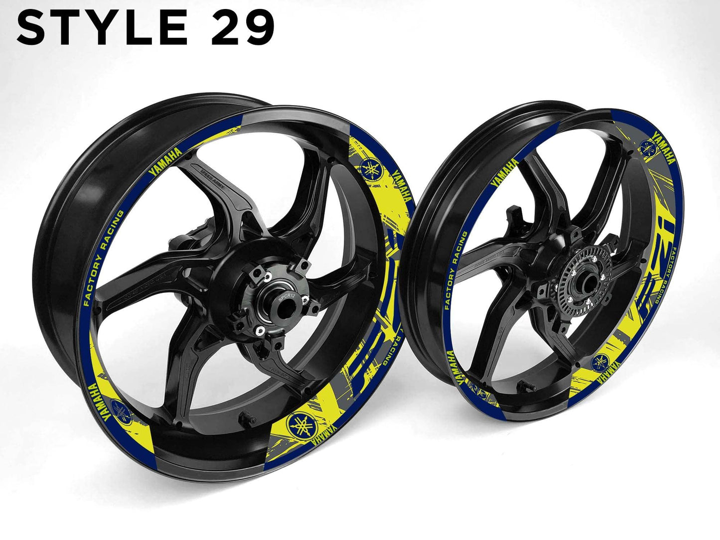 Yamaha FZ1 Motorcycle Half Wheels Rim Wrap Decal Sticker Kit - Speed Army