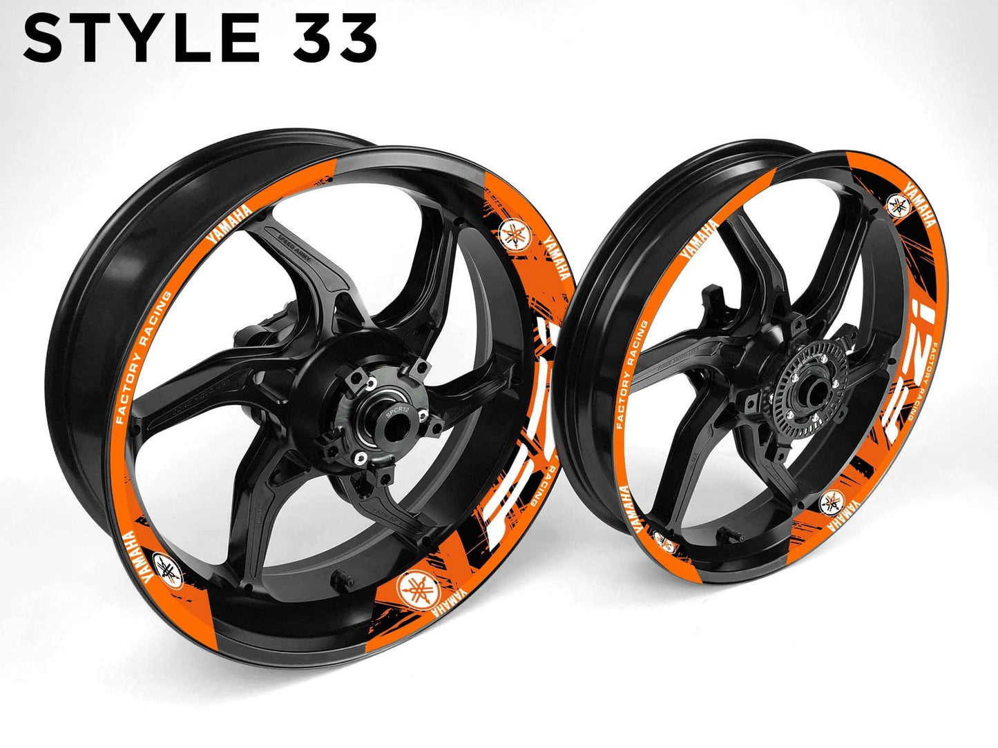 Yamaha FZ1 Motorcycle Half Wheels Rim Wrap Decal Sticker Kit - Speed Army