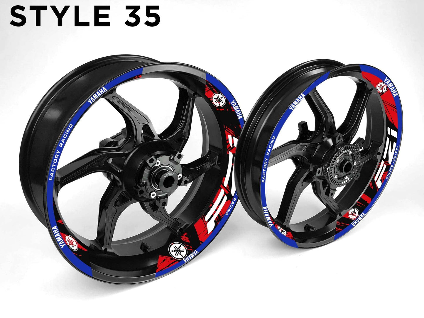 Yamaha FZ1 Motorcycle Half Wheels Rim Wrap Decal Sticker Kit - Speed Army