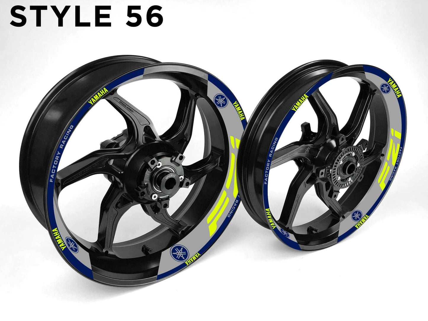 Yamaha FZ1 Motorcycle Half Wheels Rim Wrap Decal Sticker Kit - Speed Army