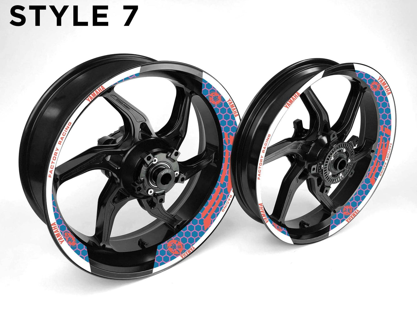 Yamaha FZ1 Motorcycle Half Wheels Rim Wrap Decal Sticker Kit - Speed Army