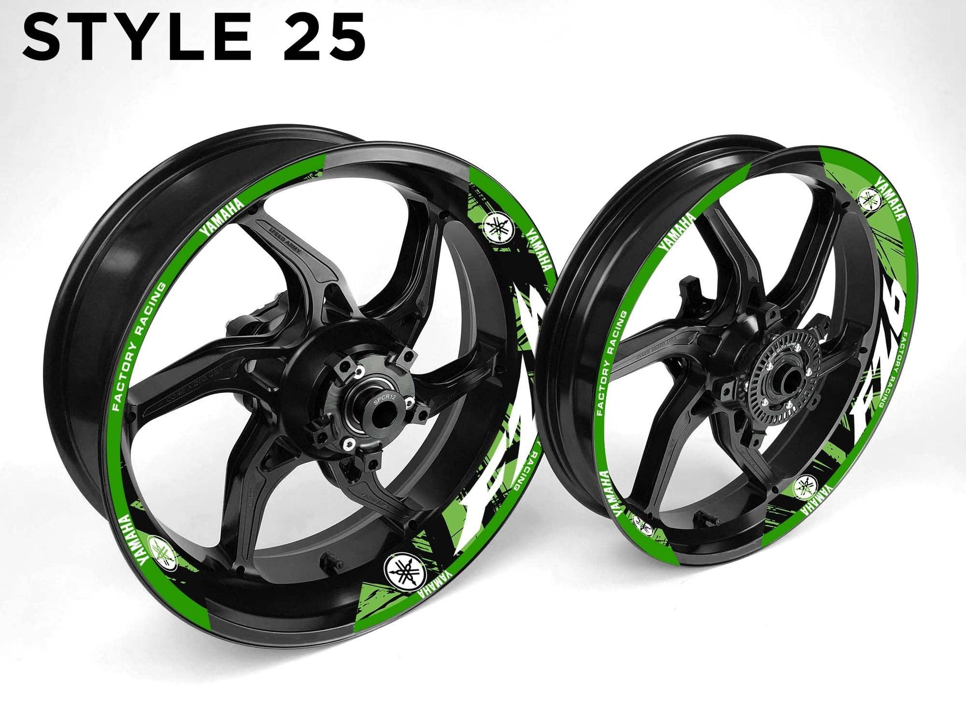 Yamaha FZ6 Motorcycle Half Wheels Rim Wrap Decal Sticker Kit - Speed Army