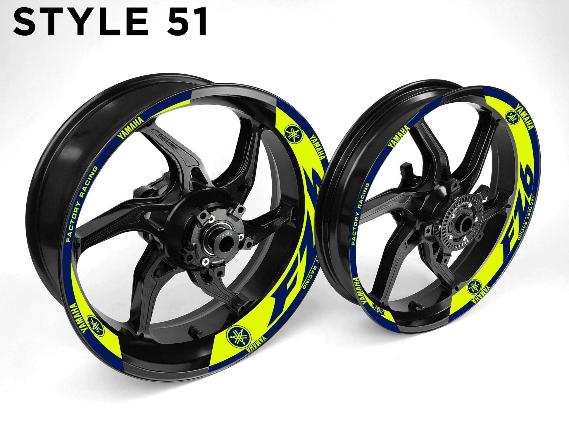 Yamaha FZ6 Motorcycle Half Wheels Rim Wrap Decal Sticker Kit - Speed Army