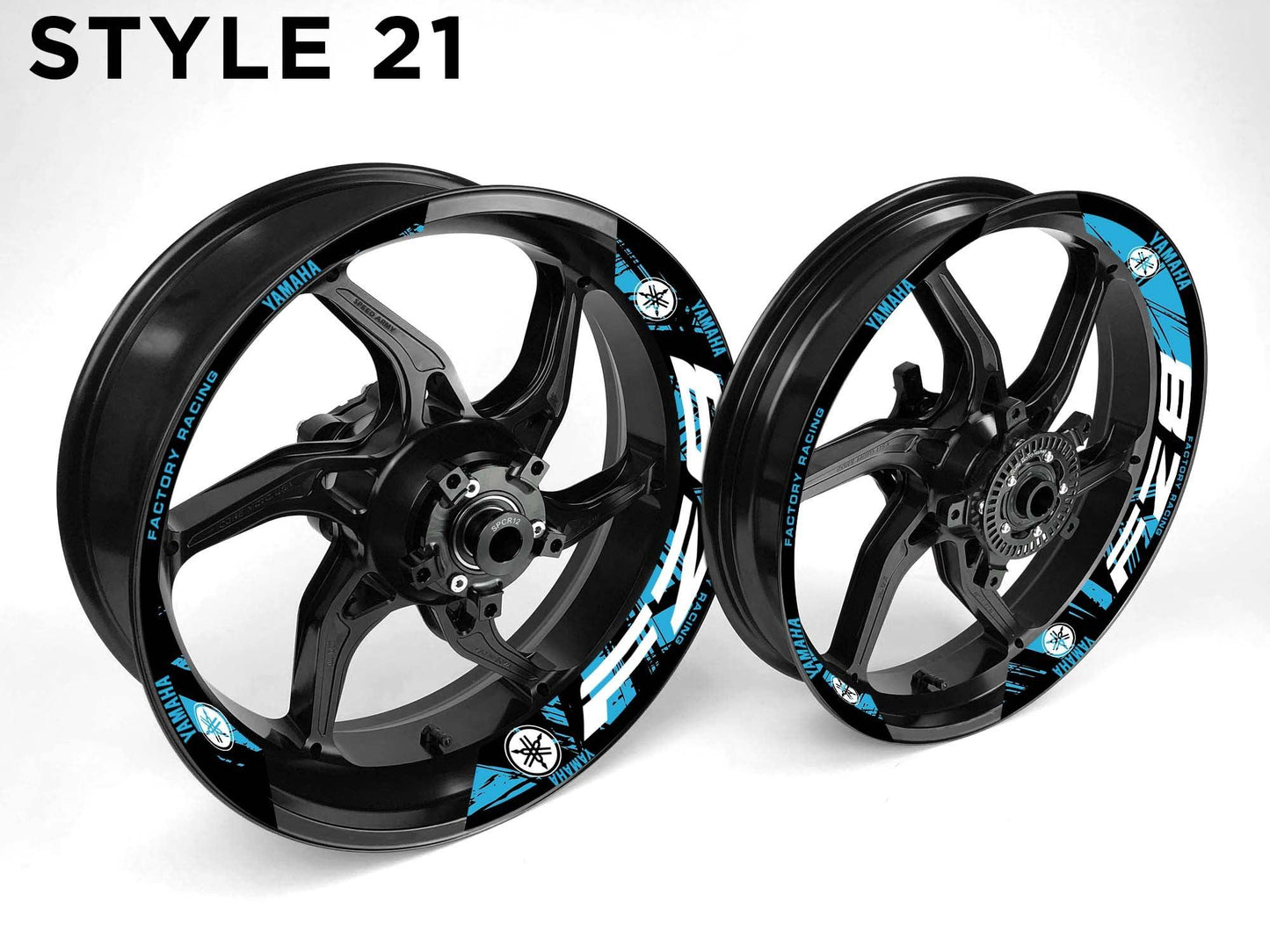 Yamaha FZ8 Motorcycle Half Wheels Rim Wrap Decal Sticker Kit - Speed Army