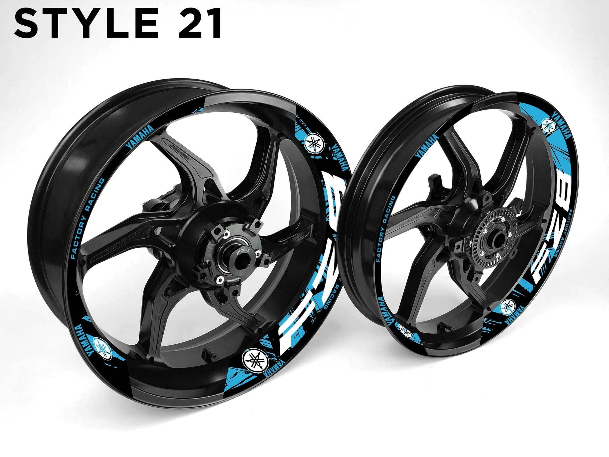 Yamaha FZ8 Motorcycle Half Wheels Rim Wrap Decal Sticker Kit - Speed Army