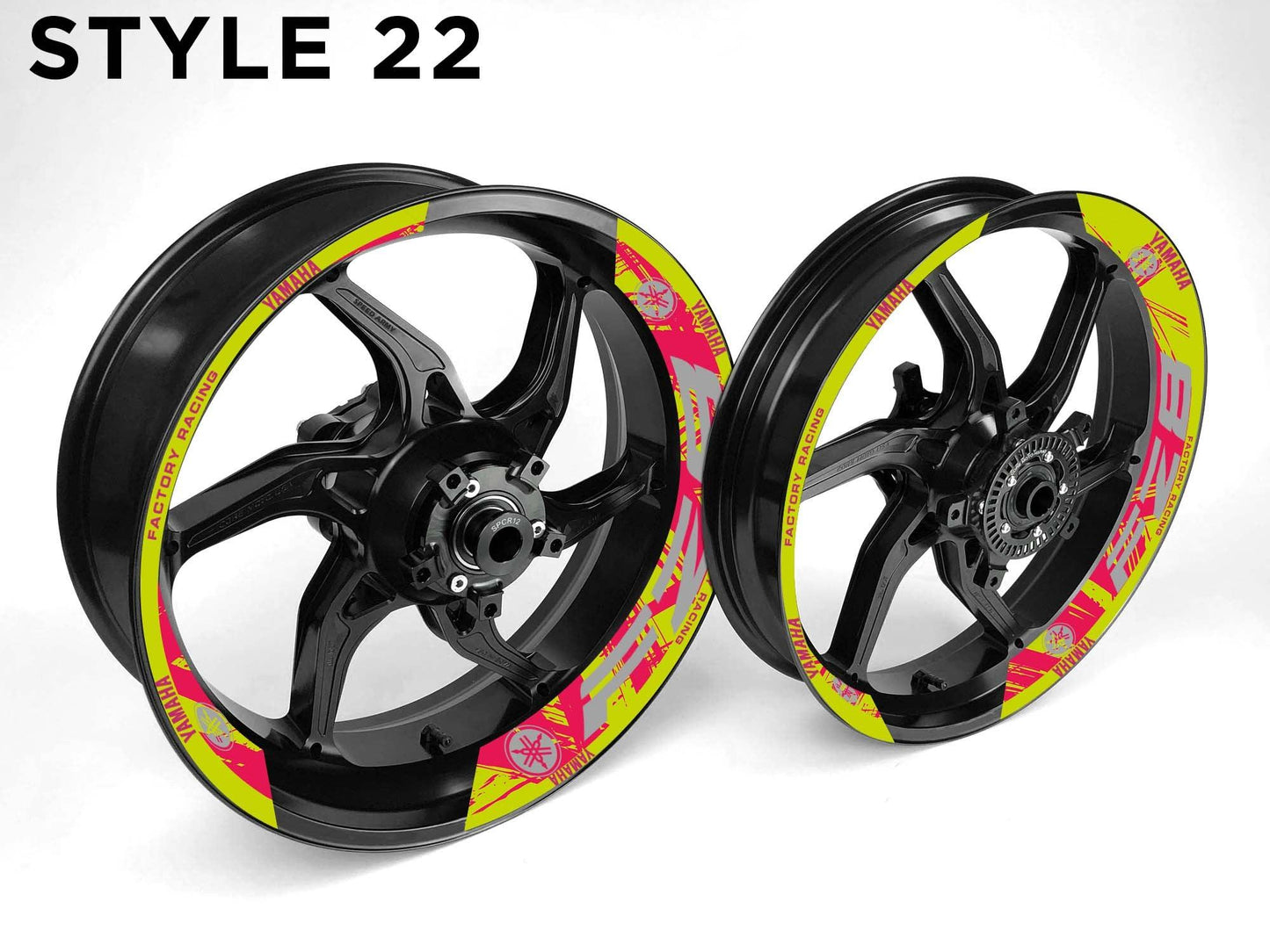 Yamaha FZ8 Motorcycle Half Wheels Rim Wrap Decal Sticker Kit - Speed Army