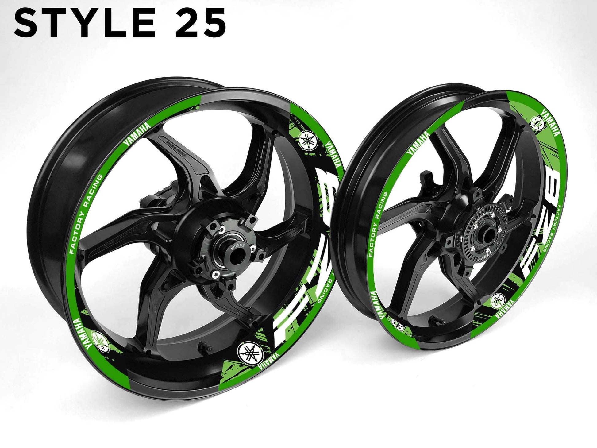 Yamaha FZ8 Motorcycle Half Wheels Rim Wrap Decal Sticker Kit - Speed Army