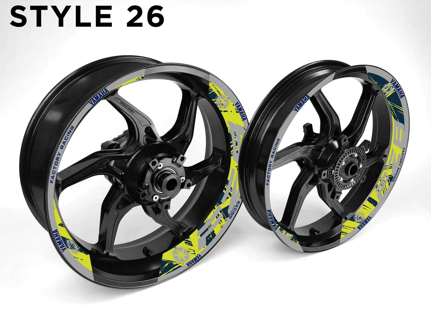 Yamaha FZ8 Motorcycle Half Wheels Rim Wrap Decal Sticker Kit - Speed Army