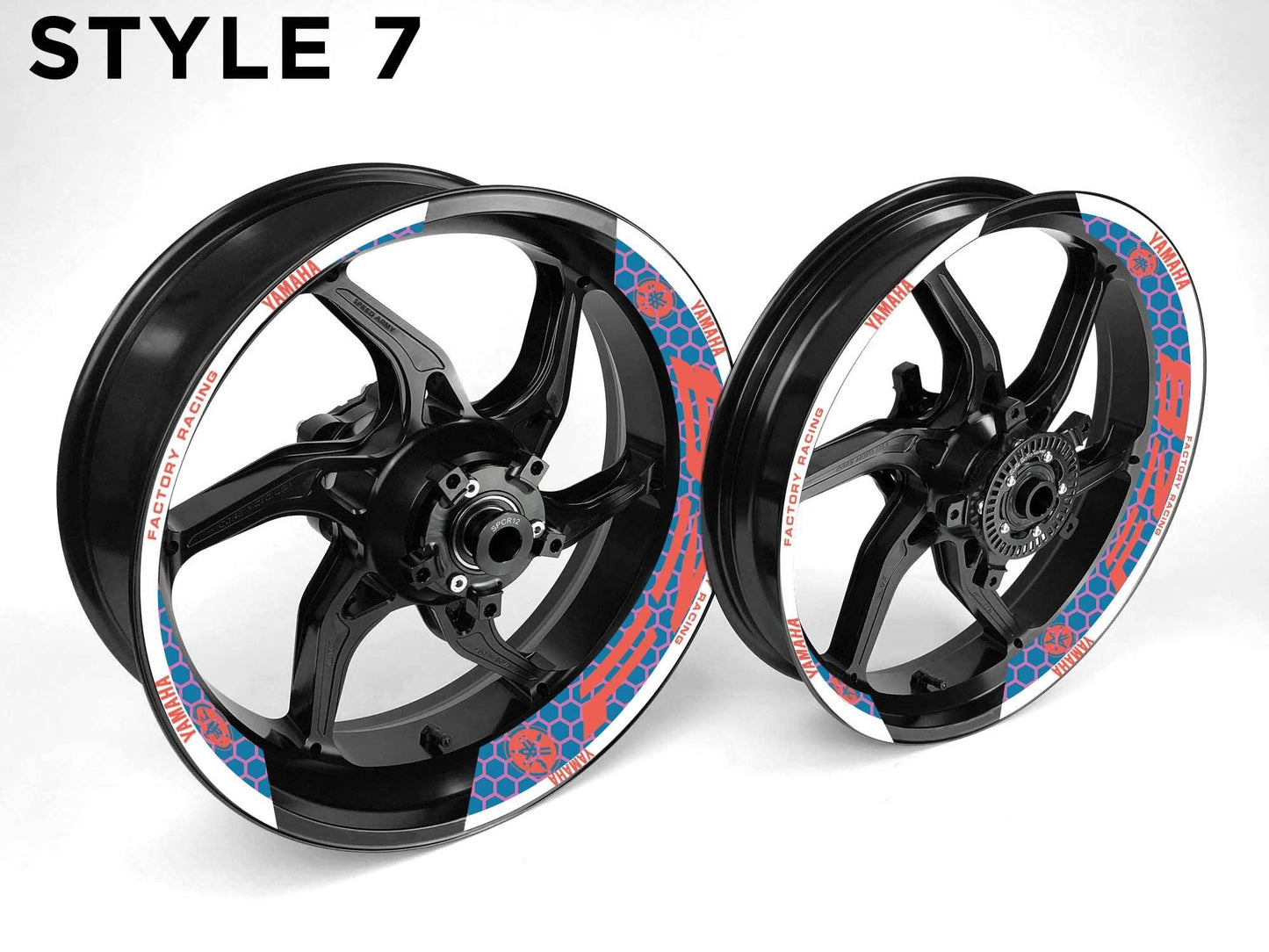 Yamaha FZ8 Motorcycle Half Wheels Rim Wrap Decal Sticker Kit - Speed Army