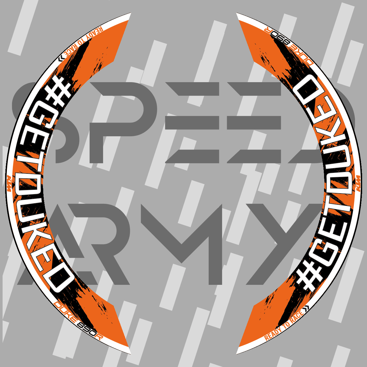 KTM DUKE 890R #GETDUKED HALF WHEEL WRAP - Speed Army