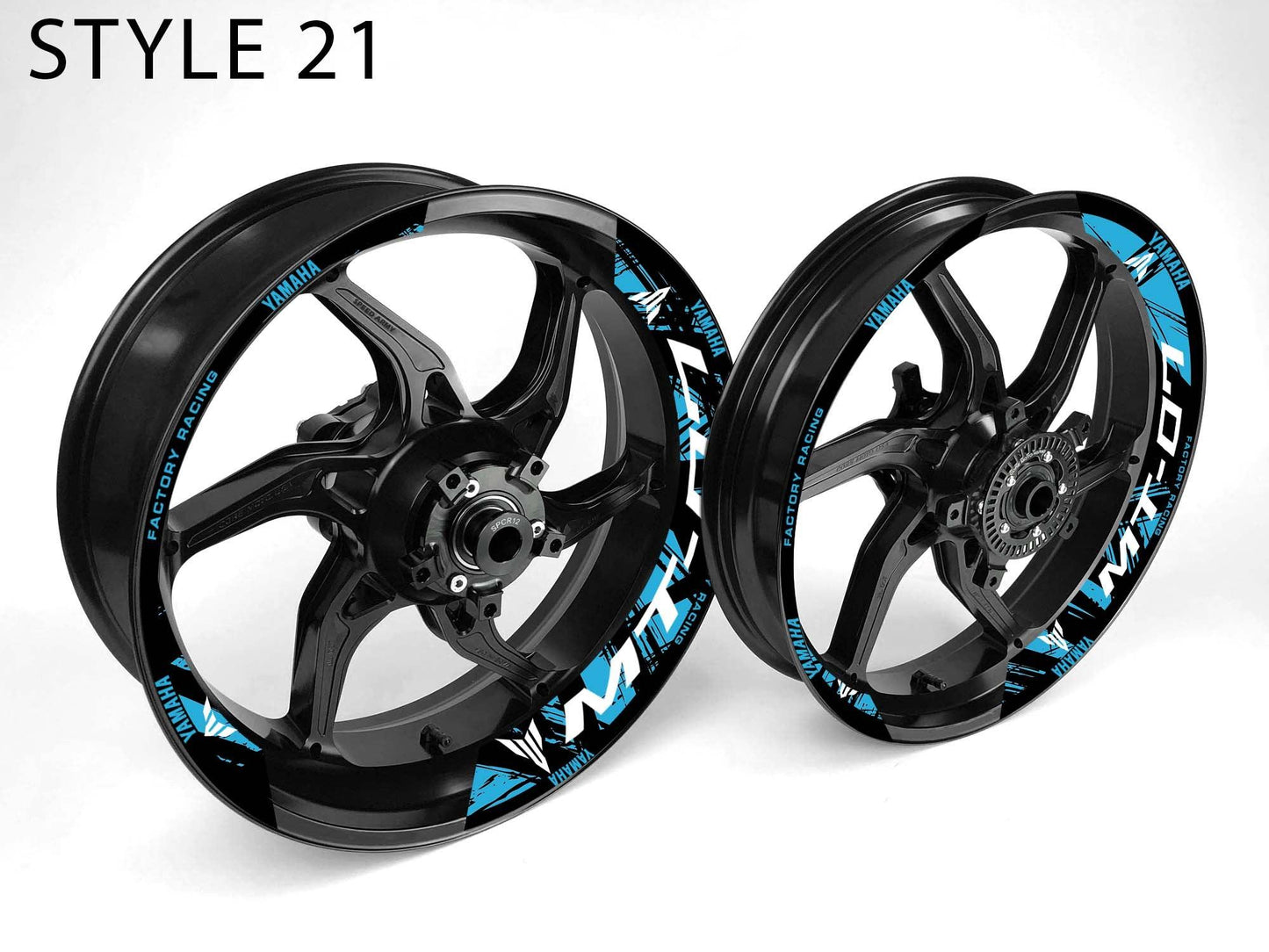 Yamaha MT-07 Motorcycle Half Wheels Rim Wrap Decal Sticker Kit - Speed Army