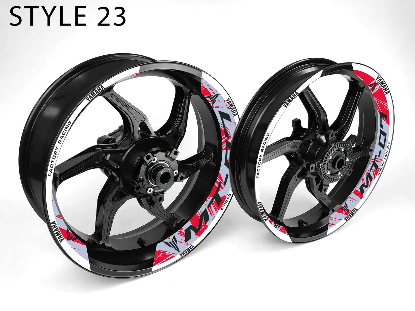 Yamaha MT-07 Motorcycle Half Wheels Rim Wrap Decal Sticker Kit - Speed Army