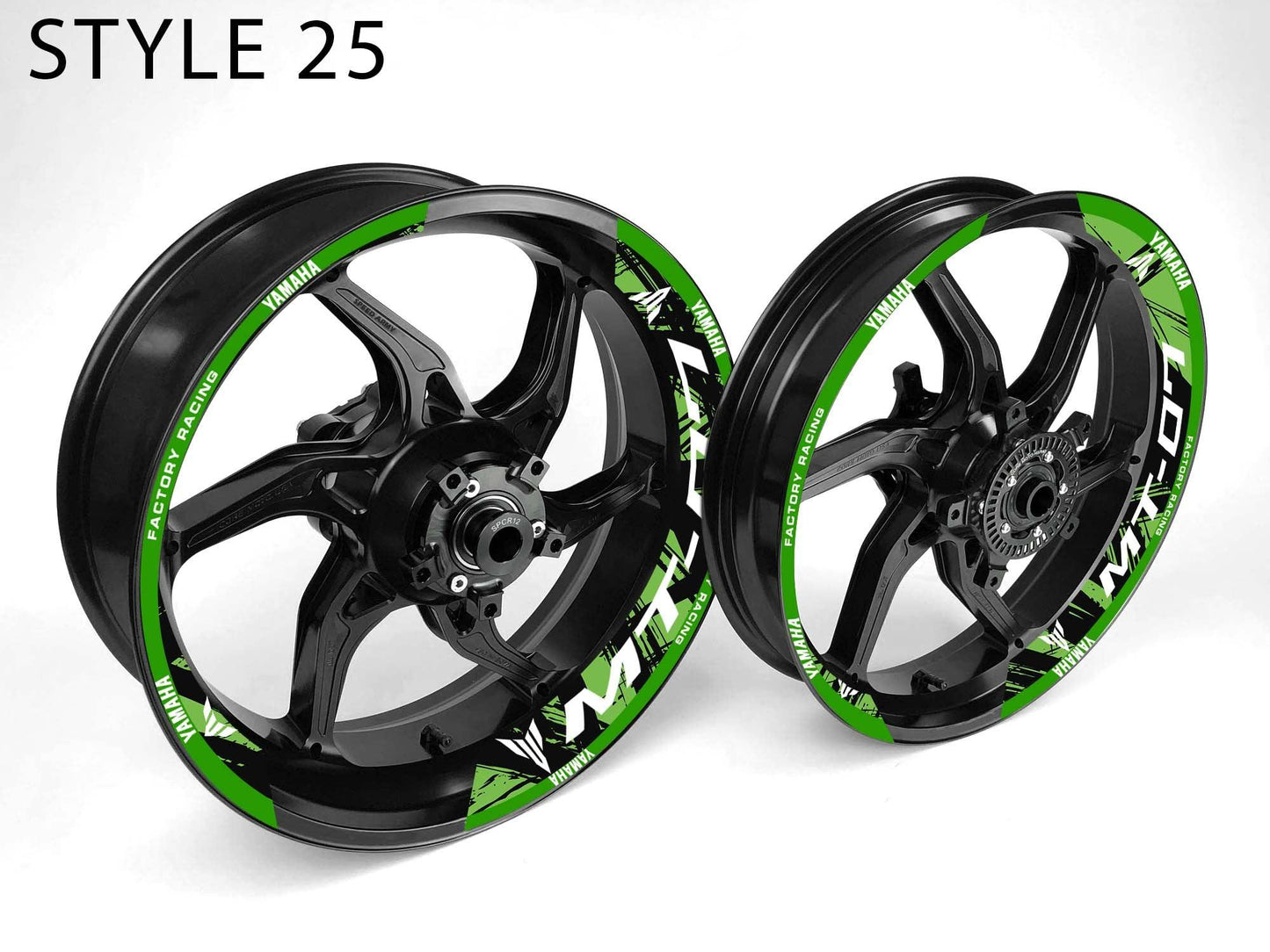 Yamaha MT-07 Motorcycle Half Wheels Rim Wrap Decal Sticker Kit - Speed Army