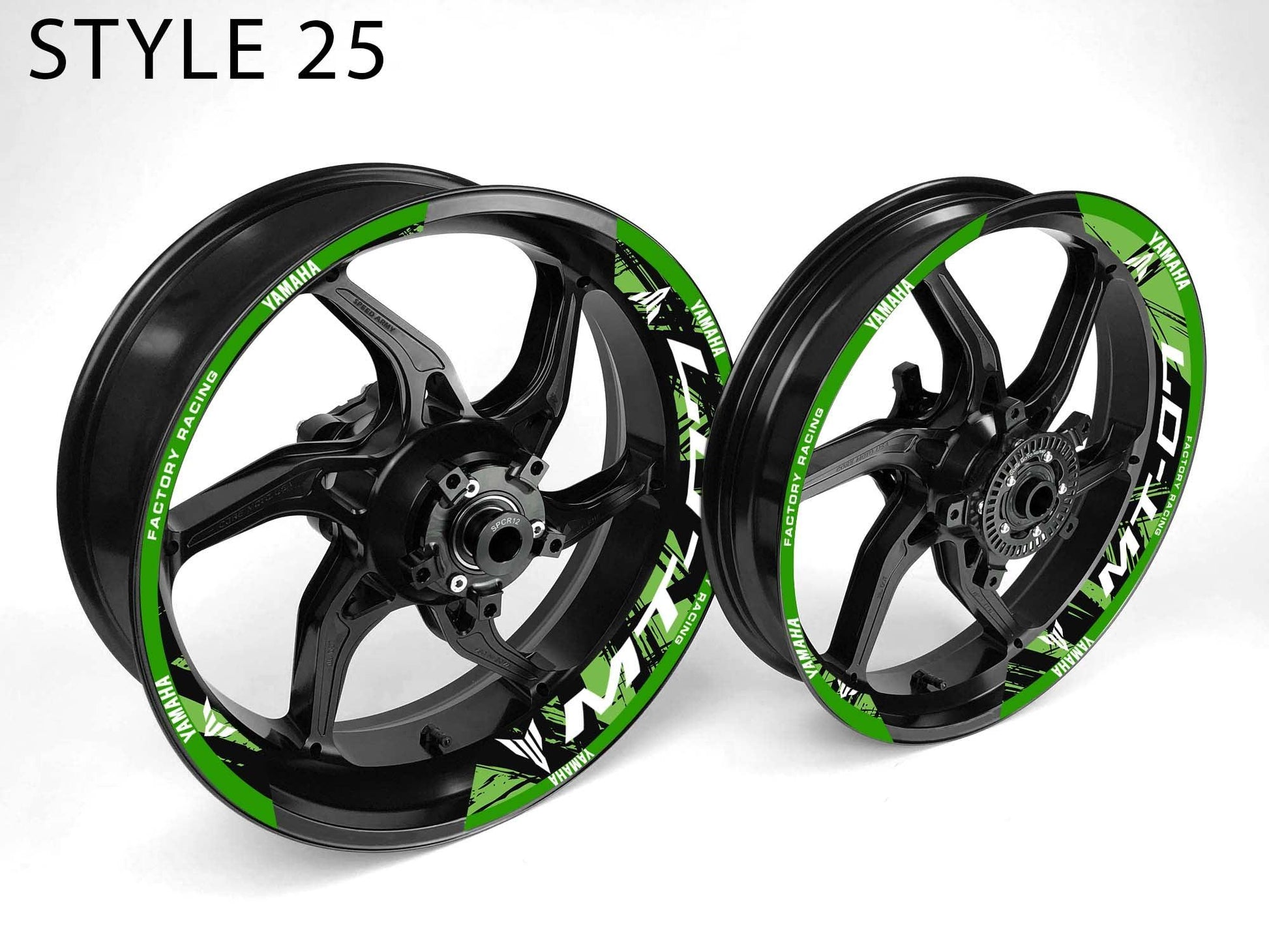 Yamaha MT-07 Motorcycle Half Wheels Rim Wrap Decal Sticker Kit - Speed Army