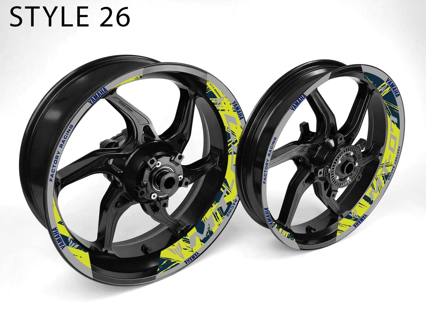 Yamaha MT-07 Motorcycle Half Wheels Rim Wrap Decal Sticker Kit - Speed Army